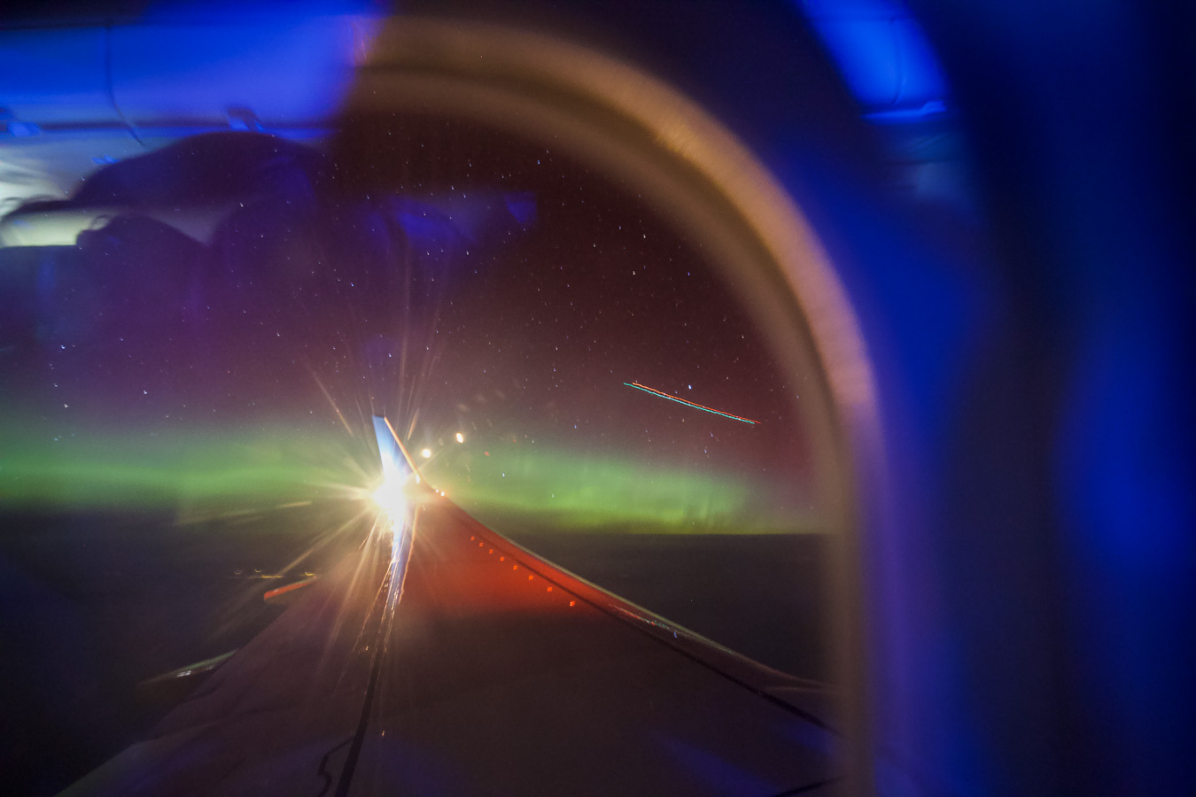 Aurora borealis from plane